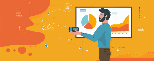 A man giving a presentation using a projector