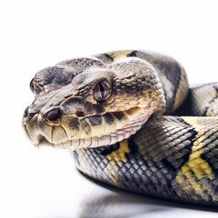 Obraz premium close up of a snake on white.