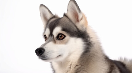 Obraz premium close up of siberian husky puppy isolated on white 