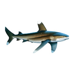 Naklejka premium oceanic whitetip shark on transparent background 5