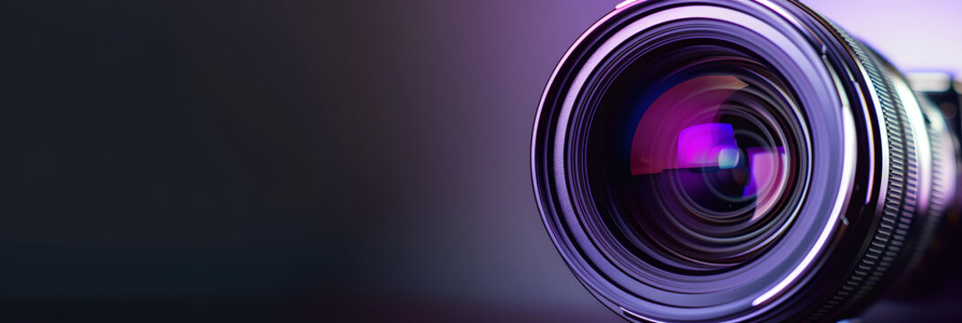 The camera lens with purple backlight.&nbsp;