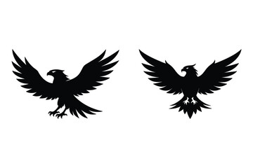 Eagle Logo Type Set High-Quality Vector Silhouette Designs  illustration.