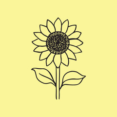 sunflower silhouette vector