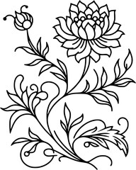 This is an illustration of flowers in a simple and modern line art style, Vector