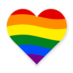 Heart in the rainbow LGBT flag colors icon on a transparent background card poster design for LGBT Pride Month. Happy LGBT Pride Month, LGBT Gay Pride