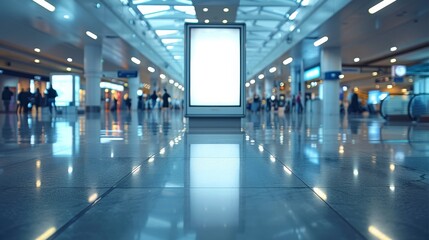 An airport location with large square aspect ad space. Generative AI.