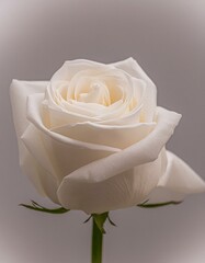 white rose on white background