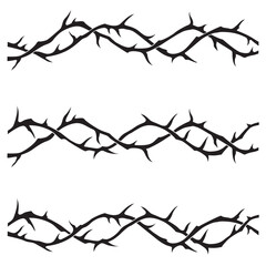 black crowns of thorns image isolated on white background