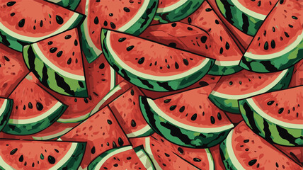 Vector watermelon background with seeds.