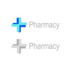 Pharmacy Health Cross Hospital Sign Symbol Logo Clipart Vector isolated on White