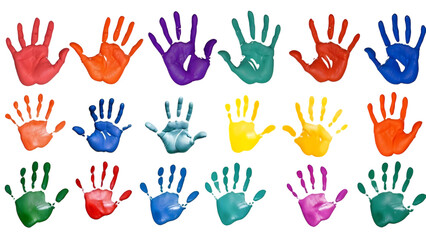 Fototapeta premium Colorful hand print isolate on transparent background