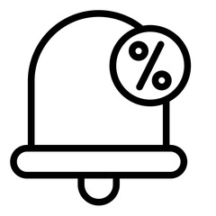 bell line icon vector illustration isolated on white background