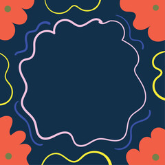 Hand drawn flat abstract shapes background