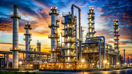 Oil​ refinery​ and​ plant and tower column of Petrochemistry industry