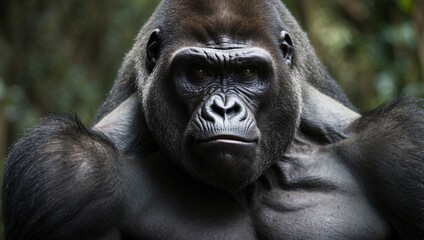 Fototapeta premium The Mighty Male Gorilla's Calm and Strong Presence