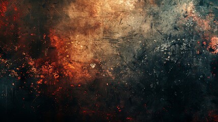 Obraz premium A rugged background of distressed grunge textures in dark, muted tones with scratches and splatters