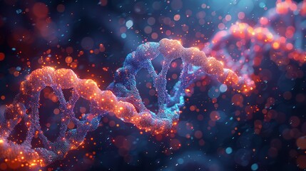 Glowing DNA Helix in Biotechnology