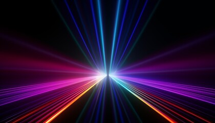 abstract background with neon lights rays lines