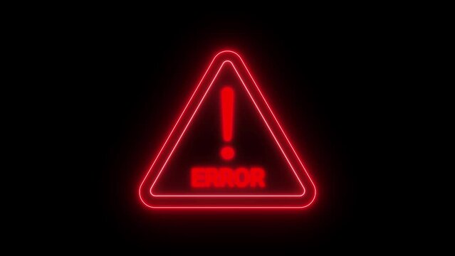 danger sign error danger triangle neon animated icon danger sign triangle exclamation mark 4k neon