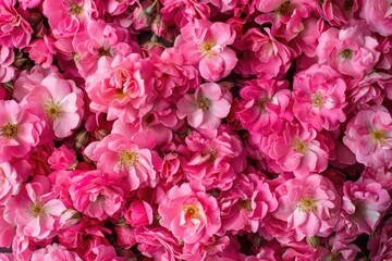 Pink Flowers Bouquet: A Top View of Beautiful Rose Blooms in Shades of Pink