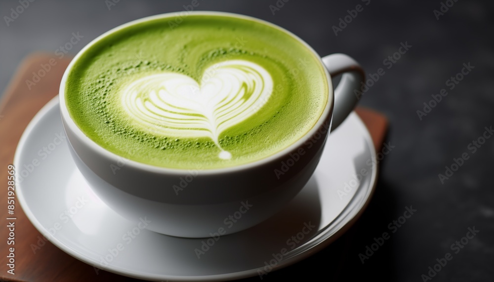 Wall mural green match latte, green tea latte