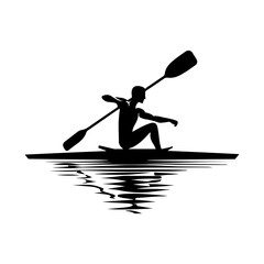 Rowing vector silhouette illustration