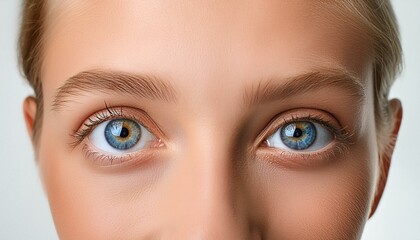 Naklejka premium A close-up shot of a person's eyes, one blue and one brown, showcasing heterochromia, with a