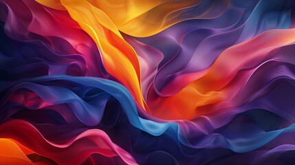 Obraz premium A vibrant background of abstract shapes and bold colors blending and overlapping dynamically 