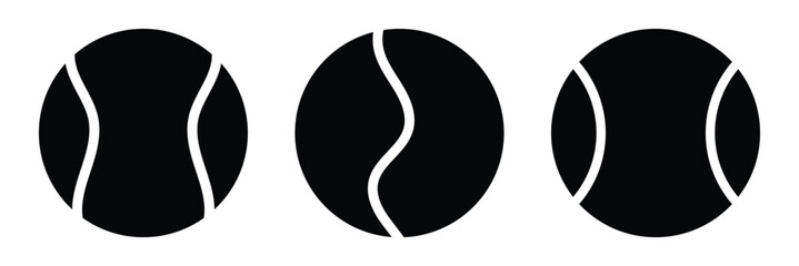 Tennis ball icon isolated on white background. Sport symbol. Fitness, comptetition, for UI design. 