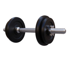 3d render dumbell with transparent background