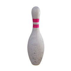 3d render bowling pin with transparent background