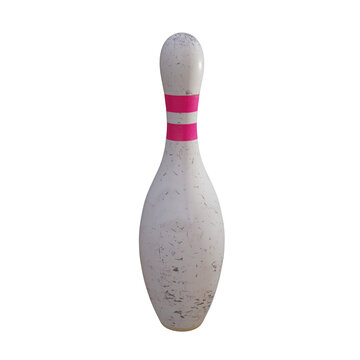 3d render bowling pin with transparent background