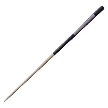 3d render pool cue with transparent background