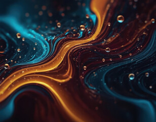 Abstract colorful swirl background with vibrant hues of blue and orange.