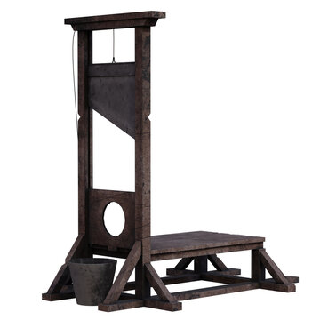 3d render guillotine with transparent background