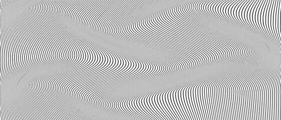 abstract simple black wavy line pattern can be used background.