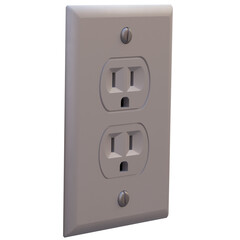 3d render double switch light with transparent background