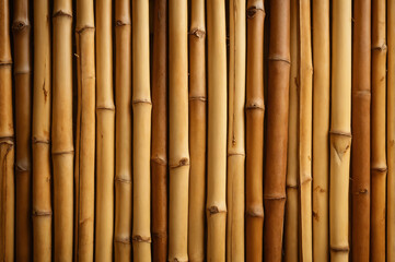 Naklejka premium Close up view of a natural bamboo wall