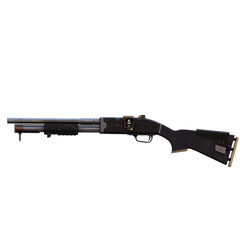 3d render gaming shotgun with transparent background