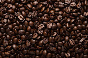 A close up view of roasted coffee beans