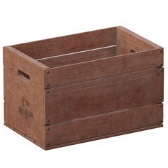 3d render wooden crate with transparent background