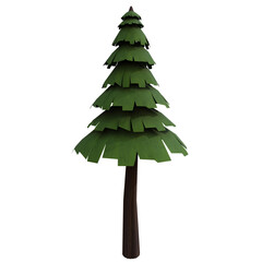 3d render pine tree with background transparent