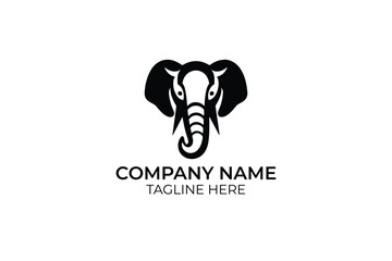 black and white elephant logo vector high resolution