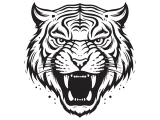 Roaring tiger logo design vector illustration