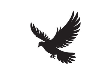 flying bird silhouette vector illustration.