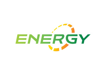 green-orange energy logo. Energy word concept for business, industry, technology world. vector energy logo