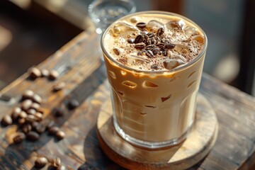 Chilled motivation: cold iced coffee is indispensable helper in hot weather, elevating mood, energizing body, providing perfect blend of coolness, caffeine to power through sweltering days.