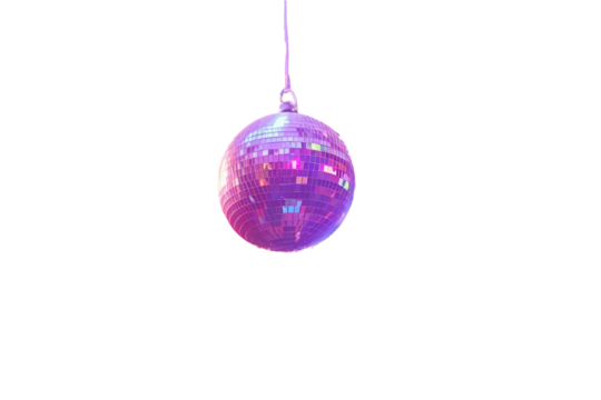 Hypnotic Disco Ball Flashing Isolated on Transparent Background