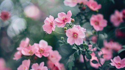 Obraz premium Pink flowers blooming in the garden