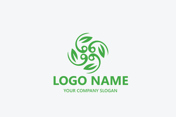  leaf logo design ready vector template